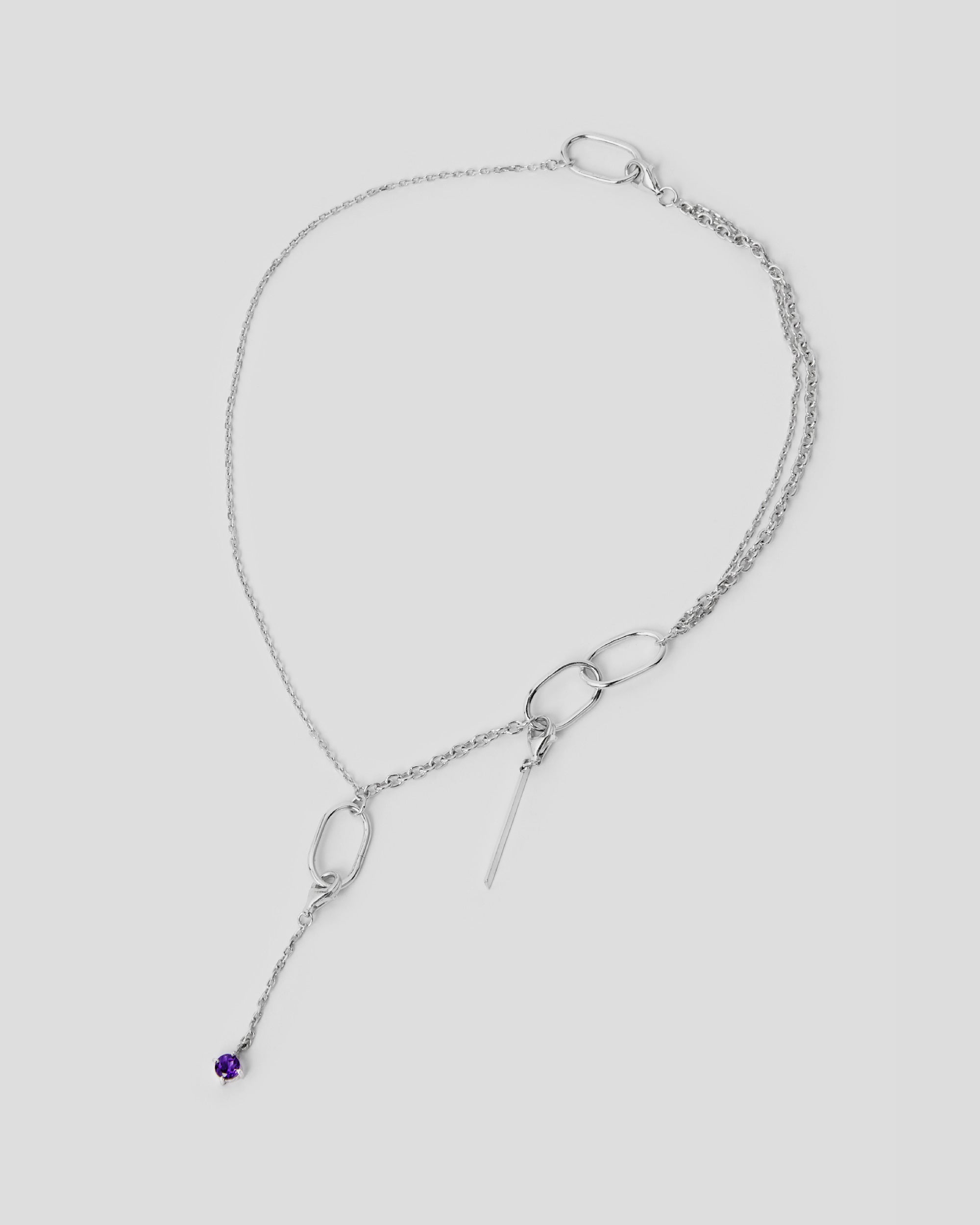 DROPPED AMETHYST CHAIN NECKLACE