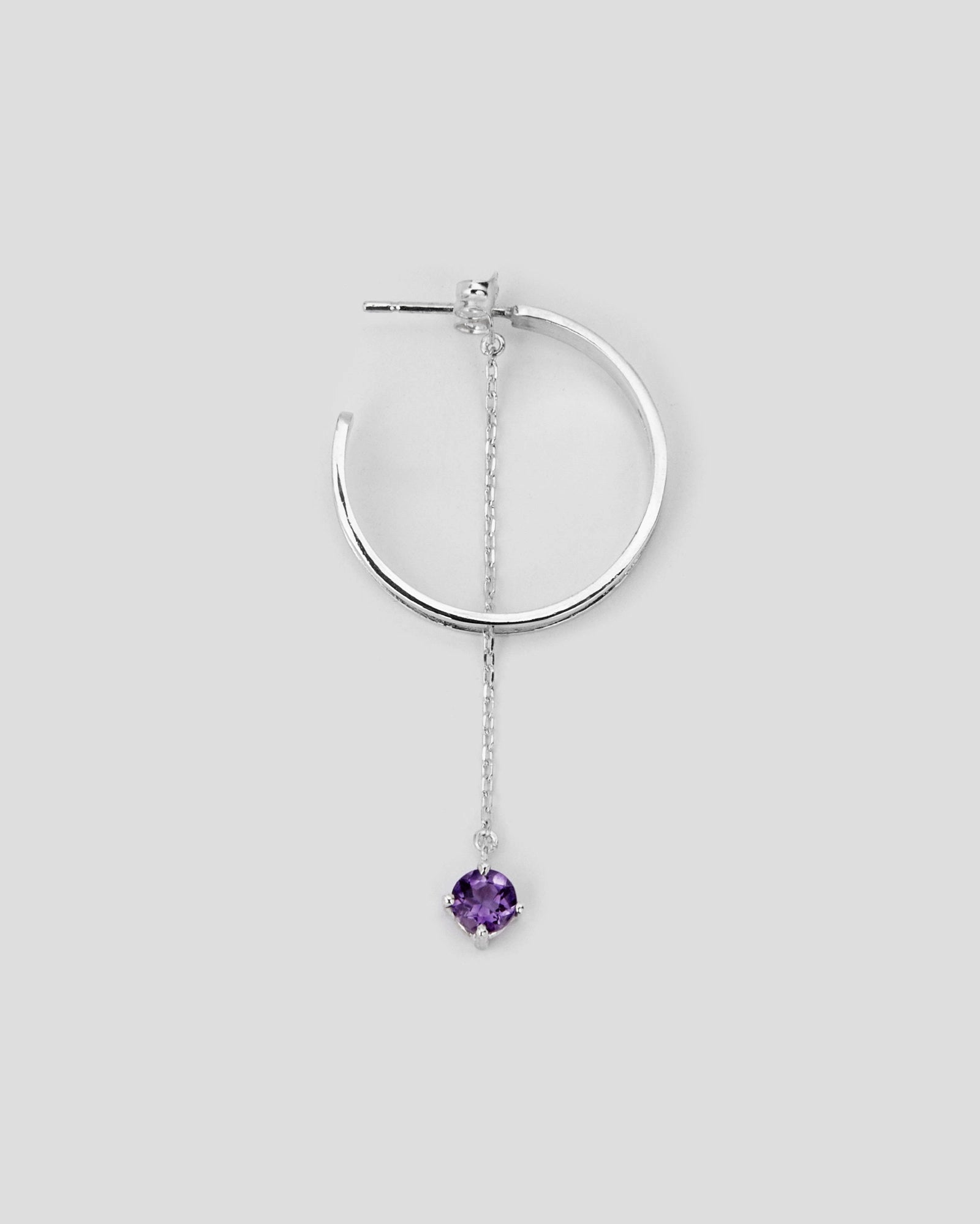 PURPLE PENDAL HOOP EARRING